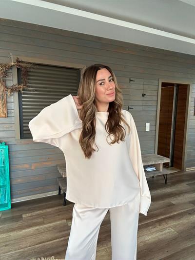 Uzun Kol Saten Takım