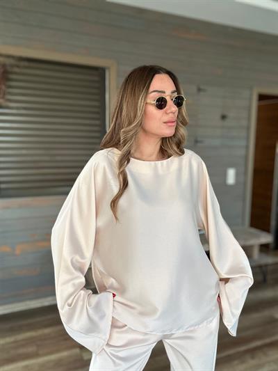 Uzun Kol Saten Takım