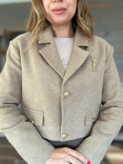 Yakalı Düğme Detaylı Blazer Ceket