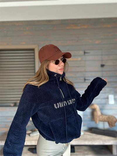 Yarım Fermuarlı Nakış Logolu Peluş Sweatshirt