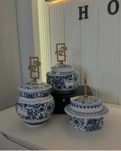 Asia Bleu Blanc Küp