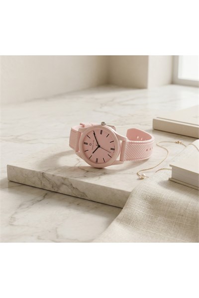 39mm Kadın Saat Pembe Silikon Kordon Genç Spor Günlük Şık Model