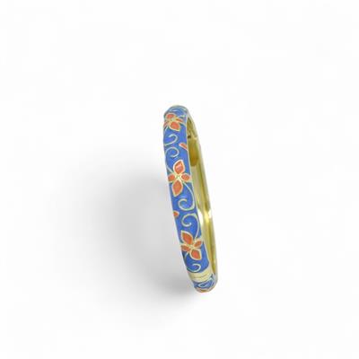 Aurevia – VIP Koleksiyon Mavi-Turuncu Çiçek Desenli Kelepçe