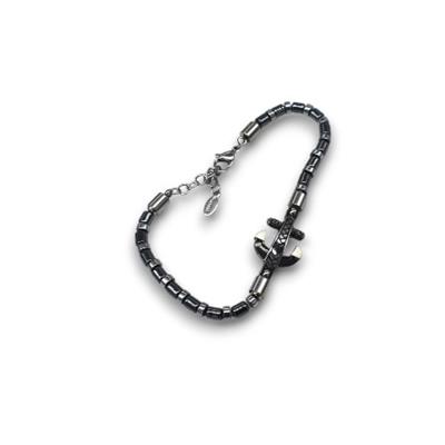 Anchor Hematite – Hematit Taş & Çapa Detaylı Erkek Bileklik