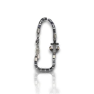 Anchor Hematite – Hematit Taş & Çapa Detaylı Erkek Bileklik