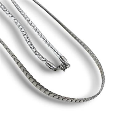 Vento – 316L Çelik Gümüş Renkli Geniş Örgü Erkek Kolye