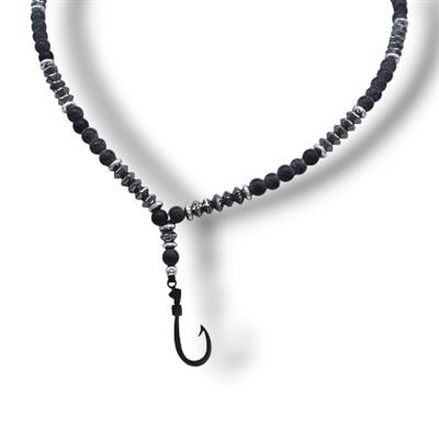 Hook – 316L Çelik Siyah & Gümüş Detaylı Erkek Kolye