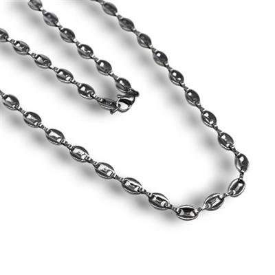 Orbis – 316L Çelik Gümüş Renkli Oval Zincir Erkek Kolye