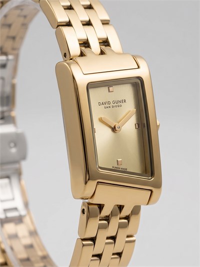 David Guner San Diego 22x34 mm Kadın Kol Saati Gold Kadran Asimetrik Dikdörtgen Kasa