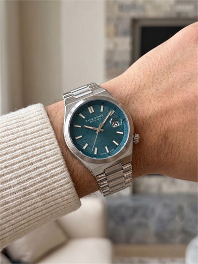 David Guner San Diego 40 mm Petrol Yeşili Kadran Çelik Erkek Kol Saati Özel Kurma Kollu
