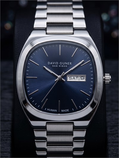David Guner San Diego 42 mm Erkek Saat Lacivert Kadran Modern Klasik Almanca Takvimli