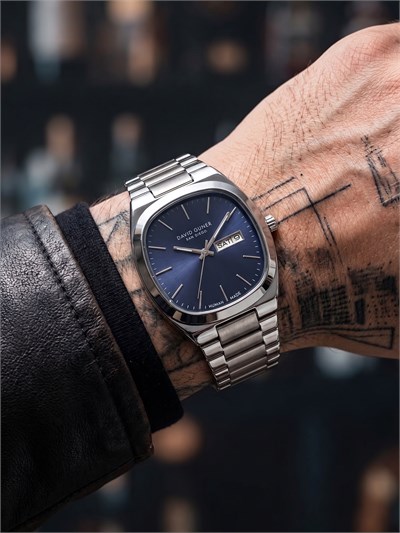 David Guner San Diego 42 mm Erkek Saat Lacivert Kadran Modern Klasik Almanca Takvimli