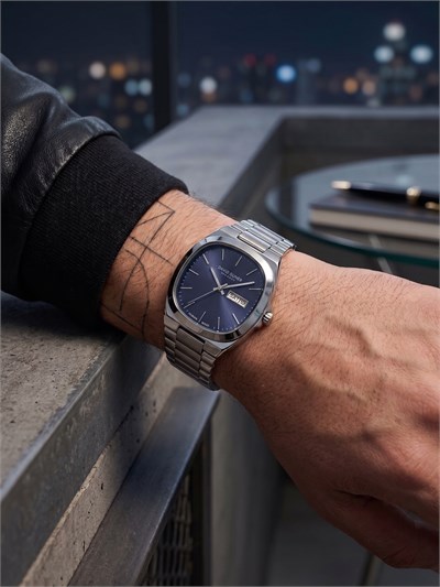 David Guner San Diego 42 mm Erkek Saat Lacivert Kadran Modern Klasik Almanca Takvimli