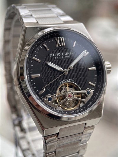 David Guner San Diego 42 mm Otomatik Siyah Kadran Çelik Erkek Kol Saati