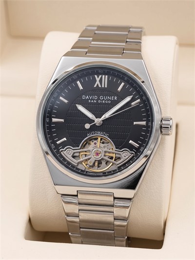 David Guner San Diego 42 mm Otomatik Siyah Kadran Çelik Erkek Kol Saati