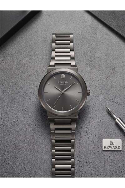 Excellent 41 mm Erkek Kol Saati Füme Çelik Kordonlu İnce Kasa