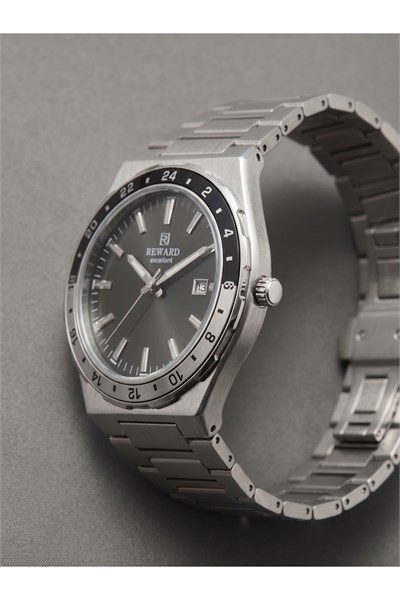 Excellent Erkek Kol Saati 42 mm İnce Kasa Gümüş Renkli Çelik Saat