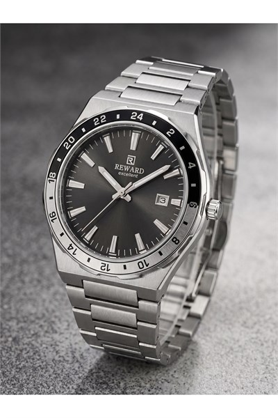 Excellent Erkek Kol Saati 42 mm İnce Kasa Gümüş Renkli Çelik Saat