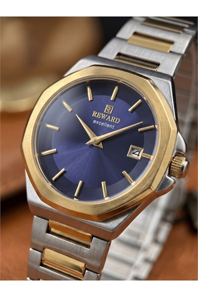 Excellent Kadın Saat 27 mm Çok Renkli Çelik Kordon Lacivert Kadran Tarihli