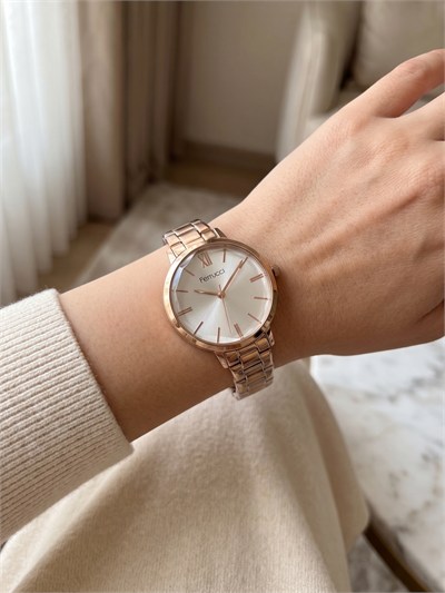 Ferrucci 36 mm Rose Gold Kadın Kol Saati Çelik Kordon Açık Gümüş Kadran