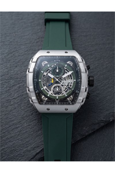 Function 45 mm Erkek Kol Saati Yeşil Silikon Kordon Büyük Kasa Spor Saat