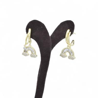 Iris – VIP Koleksiyon 14K Altın Renginde Taşlı Gökkuşağı Küpe