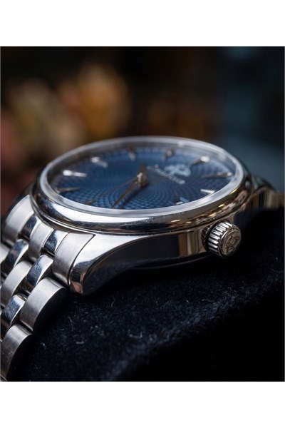 JG Polo Club 42mm Lacivert Kadranlı Erkek Kol Saati Çelik Kordon Klasik Damat Saati 5 ATM