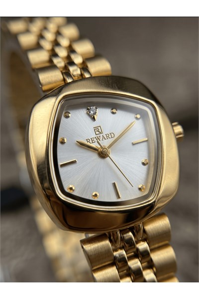 Kadın Kol Saati 27 mm Gold Çelik Kordon 5 ATM Şık Tasarım