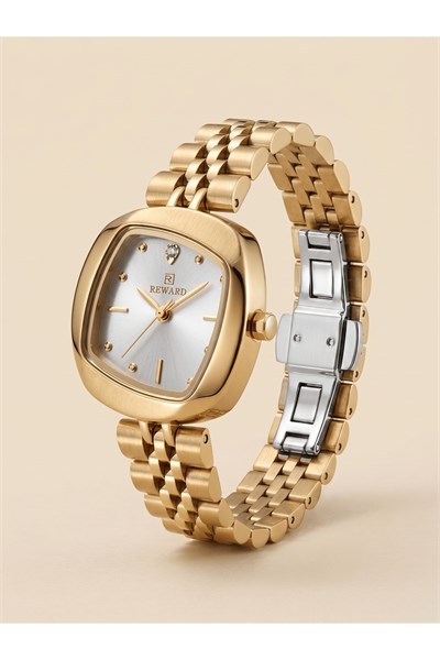 Kadın Kol Saati 27 mm Gold Çelik Kordon 5 ATM Şık Tasarım