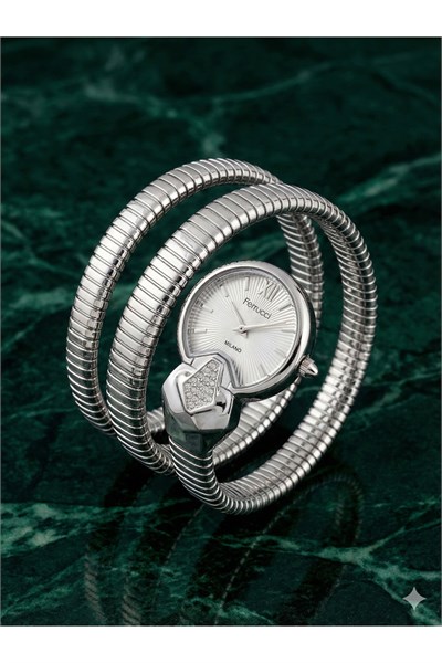 Kadın Yılan Model Kol Saati Bileklik Saat Silver Quartz 3 ATM 21-25 mm Kasa Çapı