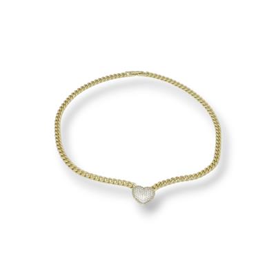 Luce – VIP Koleksiyon 14K Altın Renginde Taşlı Kalp Kolye