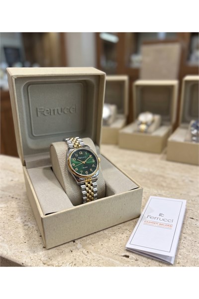 Milano 25 mm Kadın Kol Saati Çok Küçük Kasa Minimal Yeşil Kadran Gold Gümüş