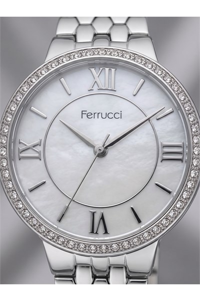 Milano Kadın Saati 36 mm Gümüş Renk Taşlı Bezel Silver Kadran Metal Kordon