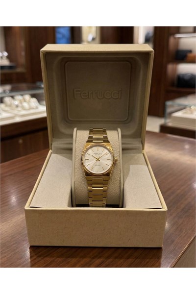 Milano Minimal Kadın Kol Saati 26 mm Beyaz Kadran Altın Renk Çelik Kordon Quartz Şık Zarif