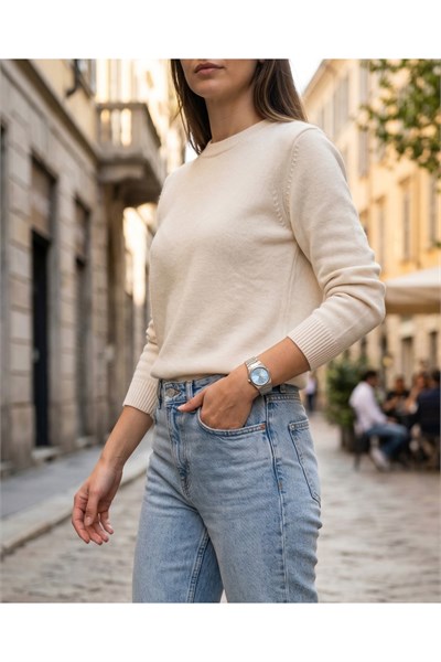 Ferrucci Milano 26 mm Kadın Kol Saati Gümüş Çelik Kordon Buz Mavi Kadran