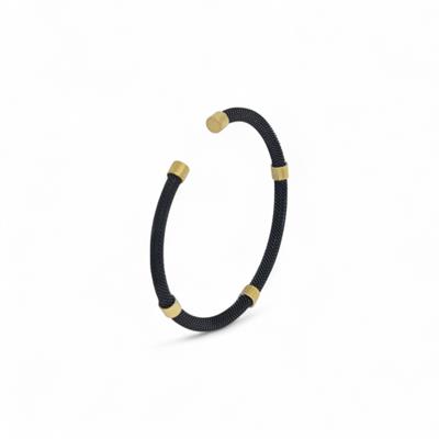 Nero Gold – 316L Çelik Siyah & Gold Detaylı Mesh Erkek Bileklik
