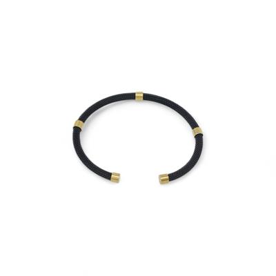 Nero Gold – 316L Çelik Siyah & Gold Detaylı Mesh Erkek Bileklik