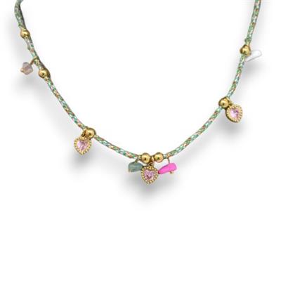 Poppy – Çelik Koleksiyon Renkli Figürlü İpli Kolye