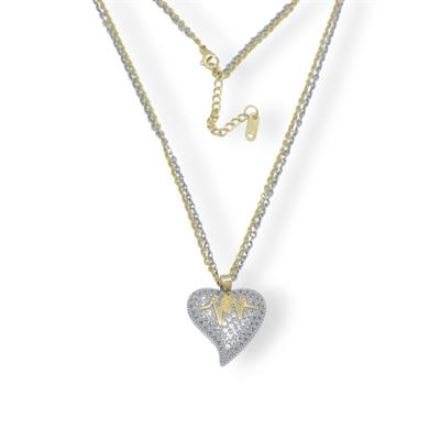 Pulse – Çelik Koleksiyon Kalp Formlu Taşlı Kolye