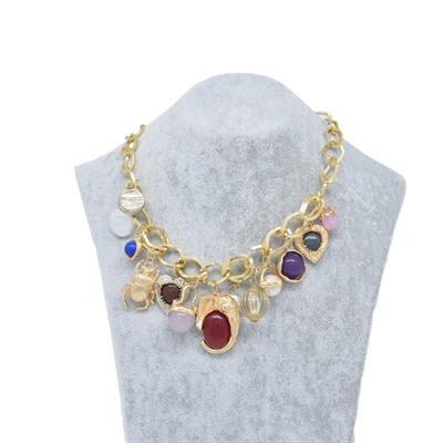 Rocca – VIP Koleksiyon Gold Renkli Taş Detaylı Zincir Charm Kolye