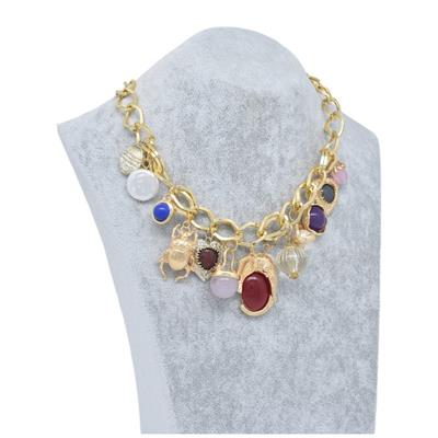 Rocca – VIP Koleksiyon Gold Renkli Taş Detaylı Zincir Charm Kolye