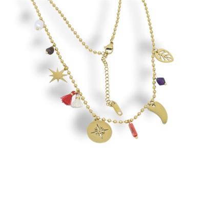 Soléa – Çelik Koleksiyon Gold Renkli Figürlü Kolye