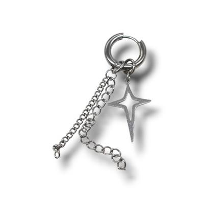 Stellar – 316L Çelik Zincir ve Kuzey Yıldızı Figürlü Erkek Küpe