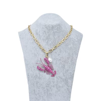 Violet Claw – Çelik Koleksiyon Mor Istakoz Figürlü Kolye