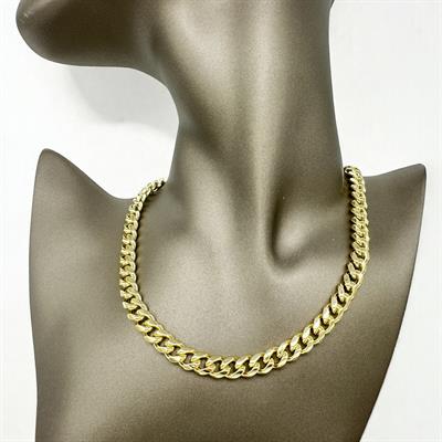 Magno – VIP Koleksiyon Gold Renkli Taşlı Kilit Detaylı Gurmet Kolye