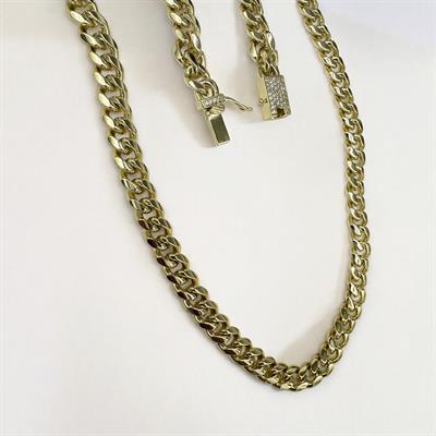 Magno – VIP Koleksiyon Gold Renkli Taşlı Kilit Detaylı Gurmet Kolye