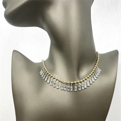 Lustra – VIP Koleksiyon Gold ve Gümüş Renkli Taşlı Kolye