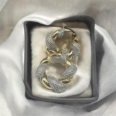 Liora – VIP Koleksiyon Gold ve Gümüş Renkli Burgu Halka Küpe