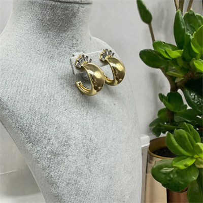 Rivana – VIP Koleksiyon Gold Renkli Taş Detaylı İğneli Küpe