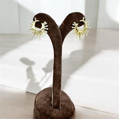 Solis – Güneş Işığından İlham Alan Taşlı Küpe | VIP Koleksiyon